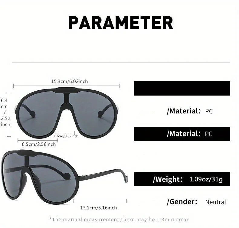 Oversized Square Sunglasses Women Punk Fashion Big Frame Vintage Cycling Sun Glasses Men Shades Retro Gradient Shades UV400