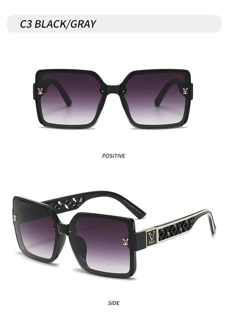 Luxury Stylish Brand Sunglasses for Women and Men Oversize Square Designer Sun Glasses Ladies Fashion Trend Eyewear UV400