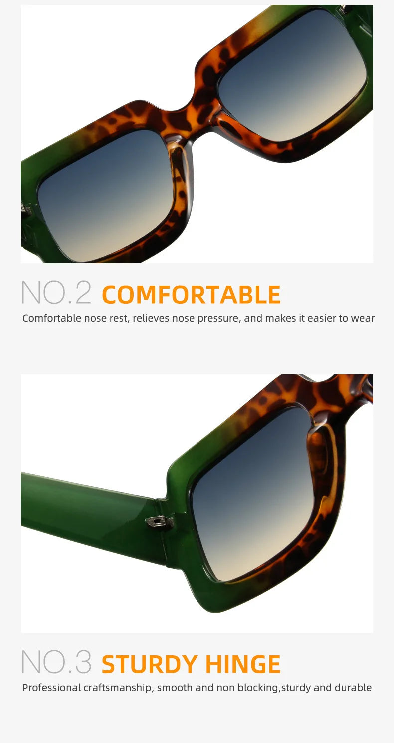 Fashion Women Oversize Sunglasses Gradient Retro Luxury Brand Designer Square Sun Glasses Female Trending Shades UV400 Eyeglas