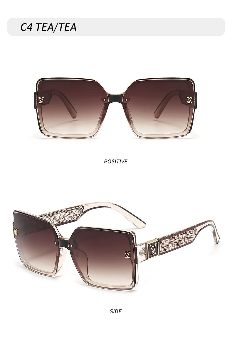 Luxury Stylish Brand Sunglasses for Women and Men Oversize Square Designer Sun Glasses Ladies Fashion Trend Eyewear UV400