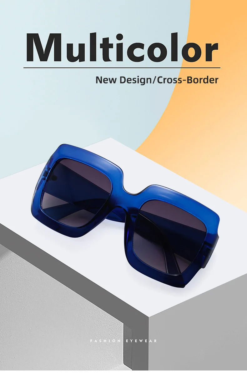 Fashion Women Oversize Sunglasses Gradient Retro Luxury Brand Designer Square Sun Glasses Female Trending Shades UV400 Eyeglas