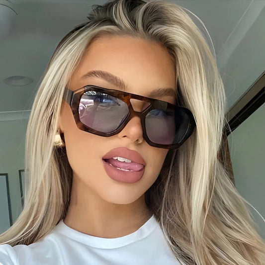 Popular Vintage Sunglasses Women Men Square Sun Glasses Punk Polygon Eye Glasses Goggle for Male Female Rectangle Sunglasses ﻿