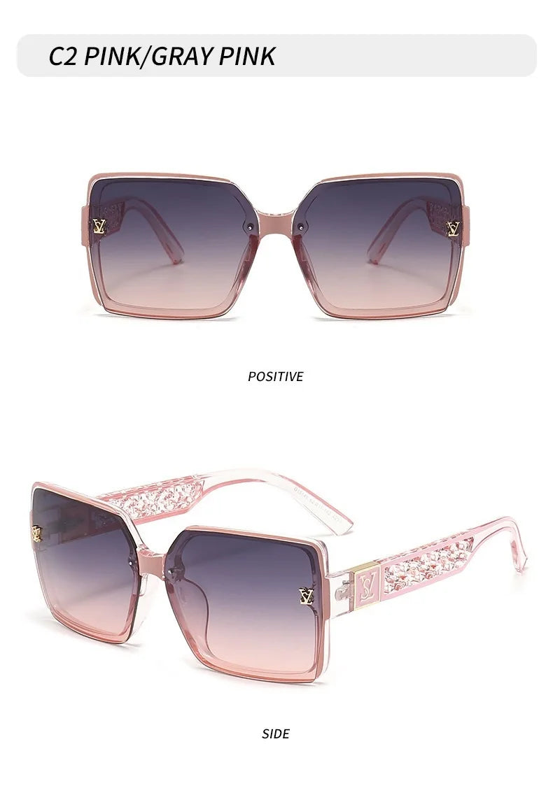 Luxury Stylish Brand Sunglasses for Women and Men Oversize Square Designer Sun Glasses Ladies Fashion Trend Eyewear UV400